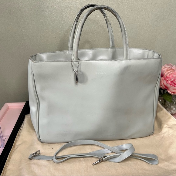 Furla Handbags - Authentic Furla Tote Bag in Light Gray